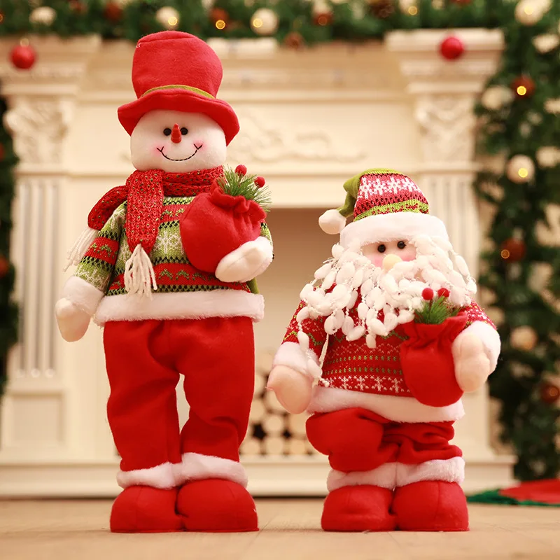 

Stretchable Santa Claus Snowman Doll Christmas Decorations New Year Children Gift Toys Indoor Ornaments for Home Decor SD288