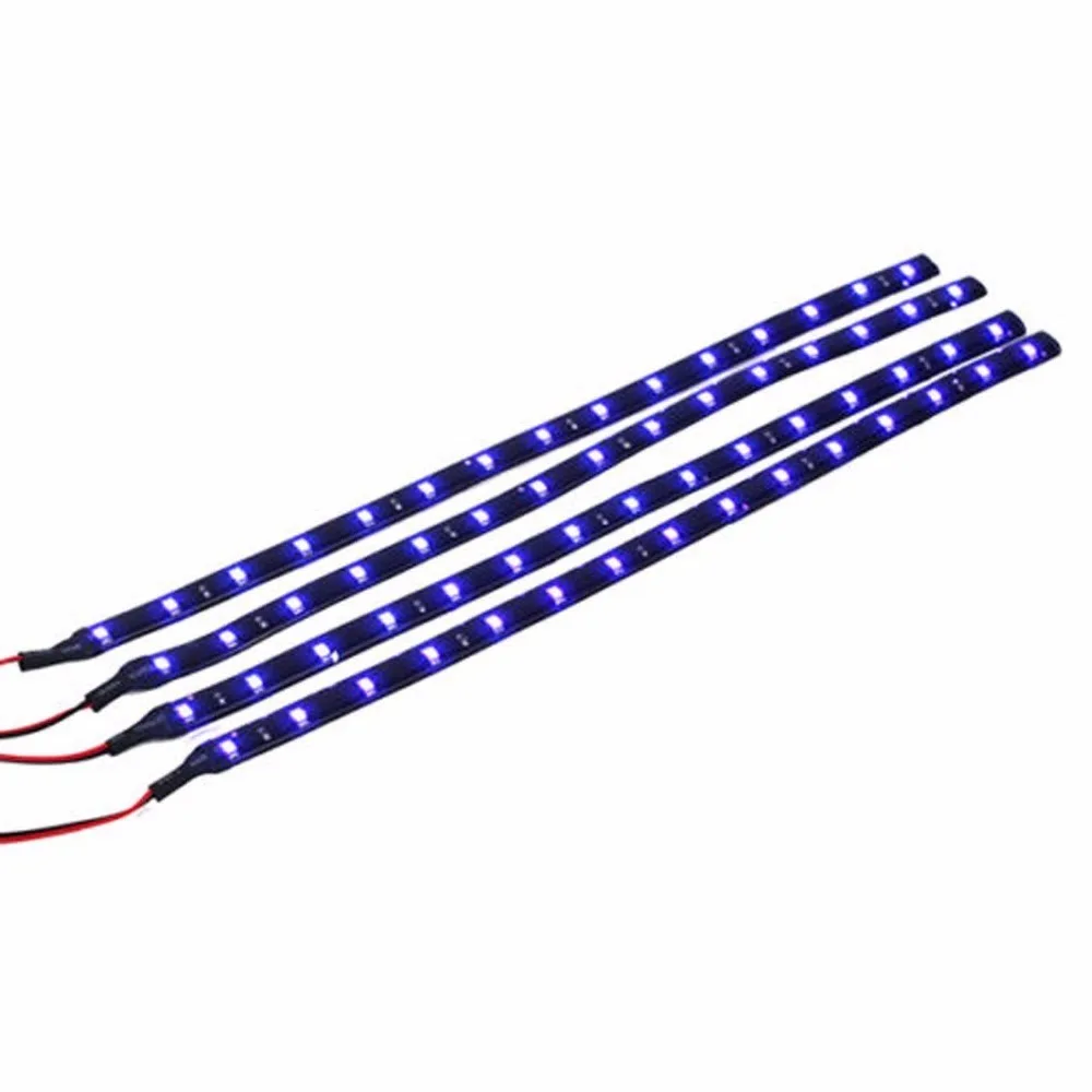 

4PCS 30CM/15 LED High Power Car Motors Truck Flexible Strip Light Waterproof 12V DIY Vehicle Decoration Decor