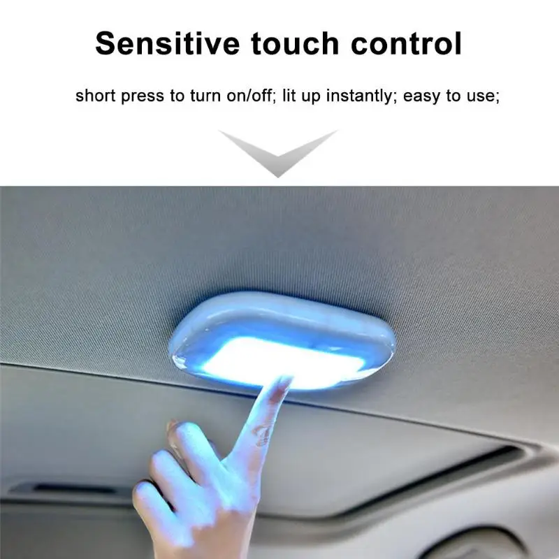 Универсальный USB Перезаряжаемый белый/синий светодиодный светильник для чтения в автомобиле, для внутренней крыши, Doom, магнитный светодиодный светильник для автомобиля, стильный ночной Светильник, лампа