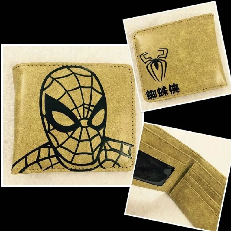 

Simple style short cartoon spiderman men wallets famous japanese anime logo purse dollar price kid game wallets