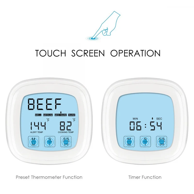 2 зонда MOSEKO печь с сенсорным экраном термометр кухня Приготовление Пищи Мясо масло зонд гриль барбекю таймер подсветка цифровые термометры