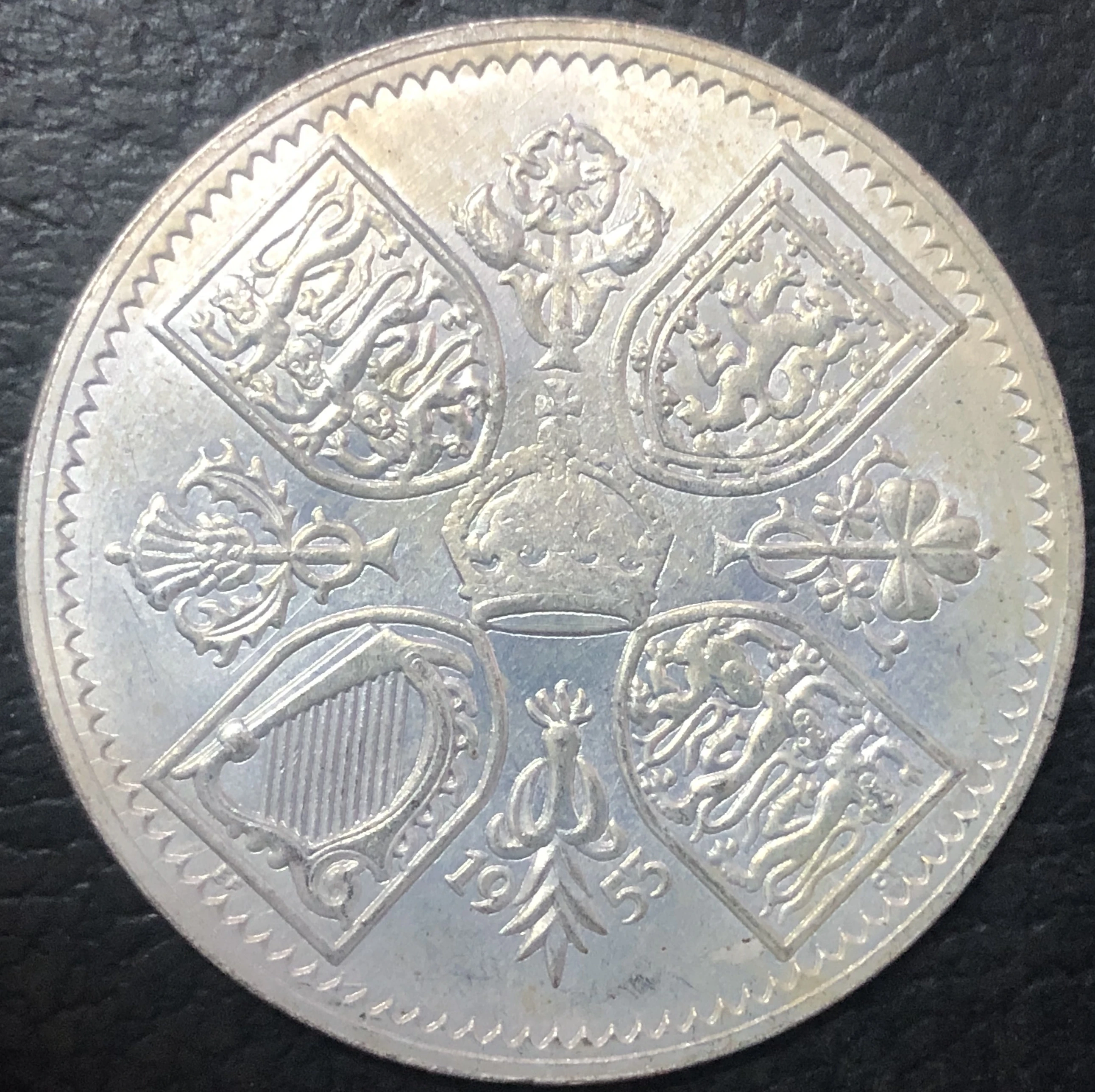 1953 Великобритания 5 шиллингов-Elizabeth II Коронация Серебряная монета не циркулирующий выпуск
