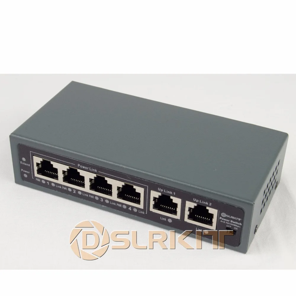 DSLRKIT 250 м 6 порты 4 PoE выключатель инъектор мощность по Ethernet без адаптеры питания