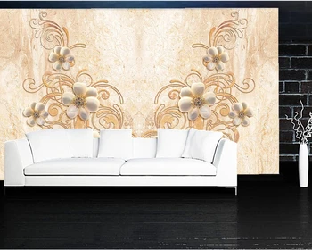 

Papel de parede jewel flower European marble pattern wallpaper murals for living room sofa TV wall bedroom wall paper home decor