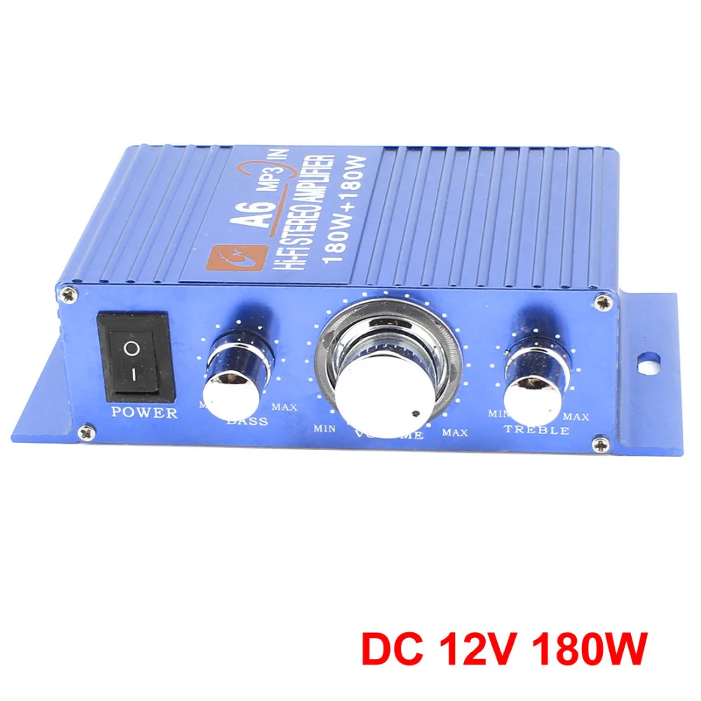 UXCELL DC 12V 180W Автомобильный синий Алюминиевый мини Hifi стерео аудио усилитель мощности