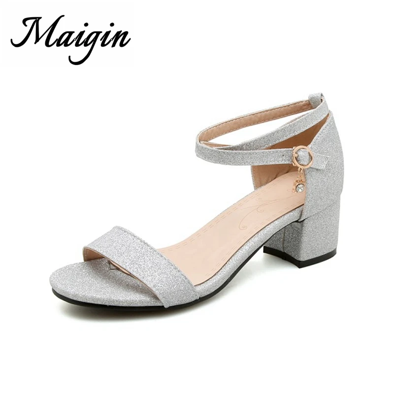 Maigin Low Heels Women Sandals 2018 New Open Toe Women