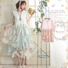 Милое весенне-летнее Открытое платье Mori girl, кружевное платье в стиле пэчворк с цветочным рисунком, женские шифоновые однотонные свободные платья-кардиганы X022