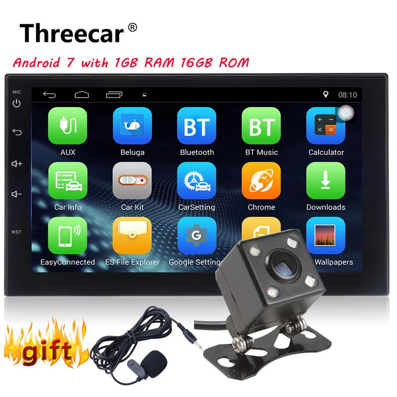 

2 din Android 7.0 car radio 2Din Car Autoradio player GPS Navigation Bluetooth MP5 Player Steering-wheel Rear View Camera WiFi