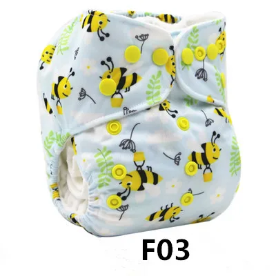 Baby Washable Reusable Cloth Diaper Waterproof Adjustable Cloth Nappy Baby Cloth Diaper Cover With 1pc Microfiber Insert - Цвет: F03