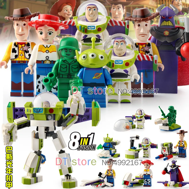 

80pcs Toy Story 4 Figure Action Figures Woody Buzz Lightyear Brick Block Aliens Building Block Jessie Collection Toys SY6699