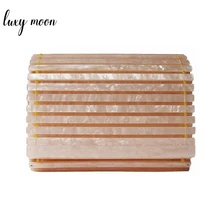 Модный акриловый клатч, женская сумка на плечо с цепочкой, элегантная сумочка цвета шампанского для свадебной вечеринки, сумочка для невесты, ZD1270