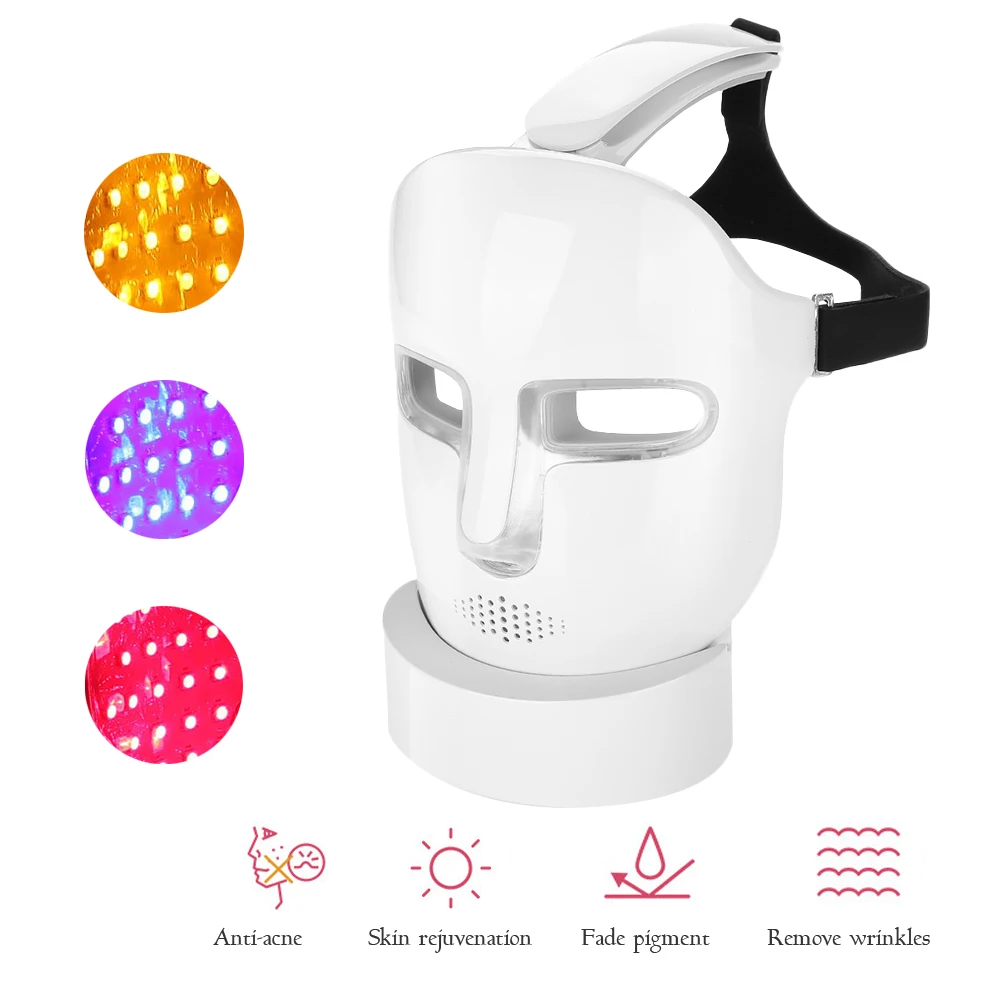 

LED Photon Therapy 3 Color Light LED Mask Electric Mask Skin Whitening AntiAging Acne Removal LED Wrinkle Device Photon Infrared