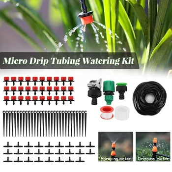 

25M Automatic Self Watering Kits Micro Drip Irrigation System Adjustable Tubing Drip Watering Garden Flowers Sprinkle Hose Kit