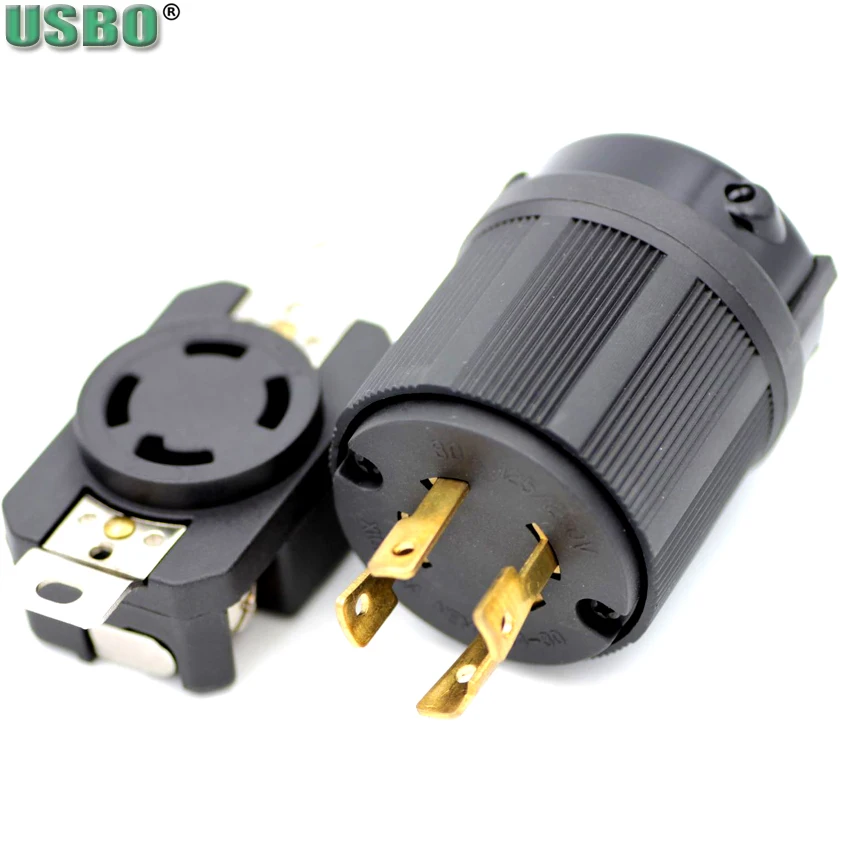 30A L14-30R Twist Locking 4-Wire Electrical Female Plug Connector Receptacle TO 