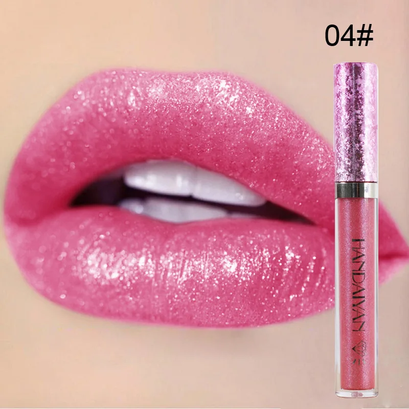 

6 Color HANDAIYAN Diamond Shine Metallic Lipstick Charming Long Lasting Tattoo Liquid Lipstick Glitter Powder Mermaid Lip Gloss