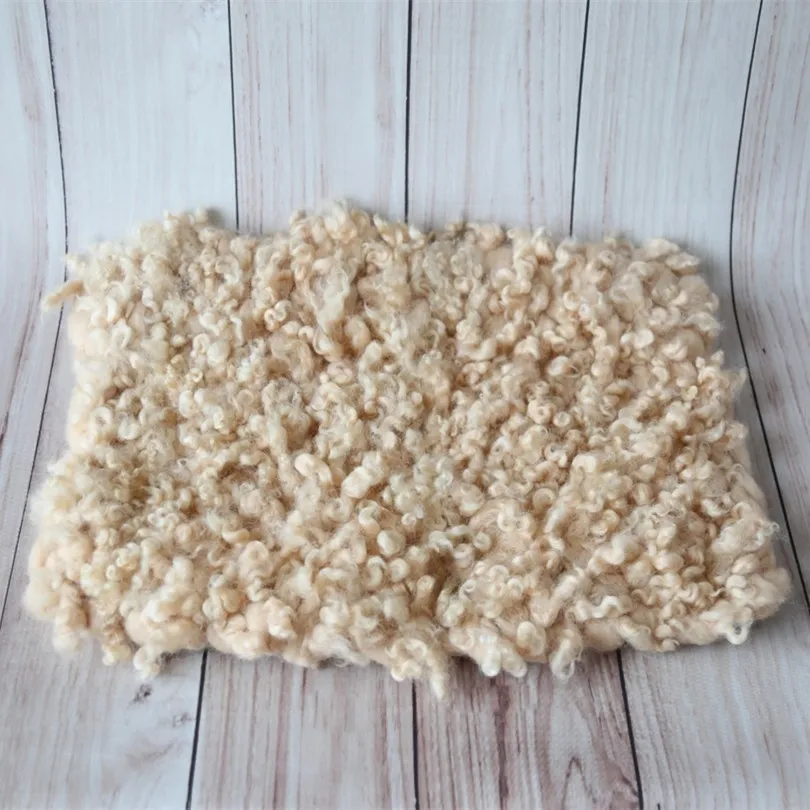 Handmade Curly Wool Blanket Felted Wool Fabric Blanket Wool Rug Fabric