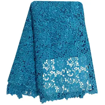 

Latest African French Lace Fabric High Quality African Tulle Lace Fabric For Wedding Sky Blue Color Nigerian Lace Fabric F8866