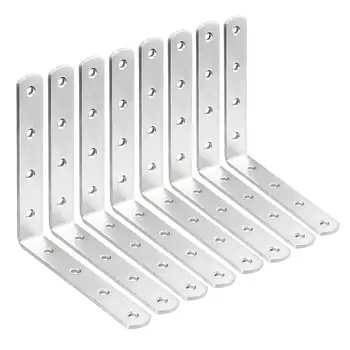 

Uxcell High Quality 8pcs 152x152x24mm 50x50x20mm Corner Brace Joint L Shape Right Angle Bracket Stainless Steel Repair Plates