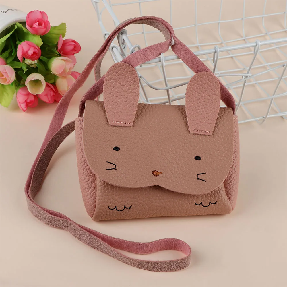 1Pcs Cartoon Rabbit Mini Messenger Bag Girls PU Shoulder Bags Birthday Gifts for Girlfriends Size: 10*14*3cm | Багаж и сумки
