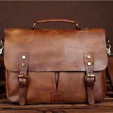 Винтажные мужские портфели из натуральной кожи Crazy Horse, мужские деловые сумки через плечо, сумки-мессенджеры D824