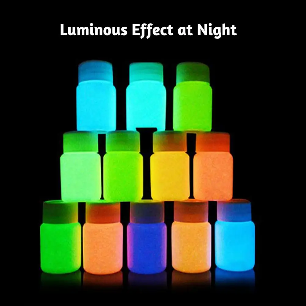 

20g 12 Colors Glow in Dark Luminous Paint Non-toxic Pigment DIY Crafts Handmade Light Adsorption Painting Decoration Tool