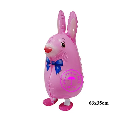 Собака корова свинья лягушка утка кошка воздушные шарики в форме шагающего животного День Рождения украшения поставки в виде животных-героев мультфильмов домашних животных шагающего шары - Цвет: pink rabbit