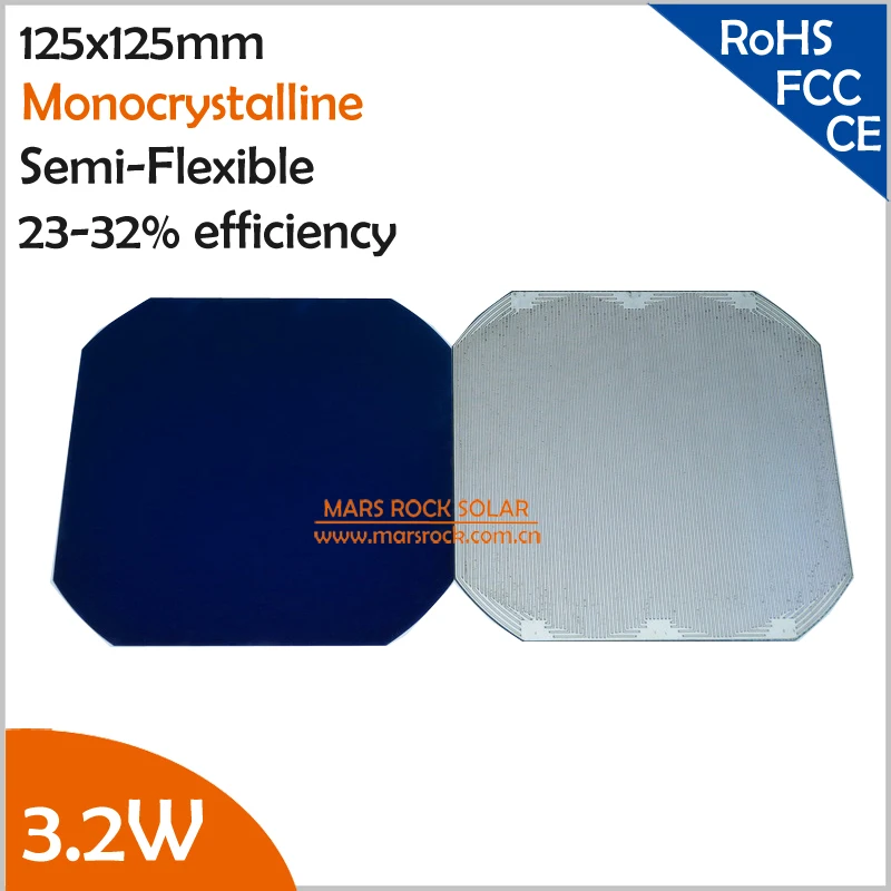 Lote Alta Eficiência Mono Célula Solar 3.2 w 5 Nullnull 21.8% fl 125 x Leve 50 Pçs –