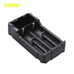 100% Оригинальные TESIYI E2 интеллектуальные Батарея Зарядное устройство с двумя Батарея слоты и цифровой ЖК-дисплей Дисплей Быстрый Зарядное