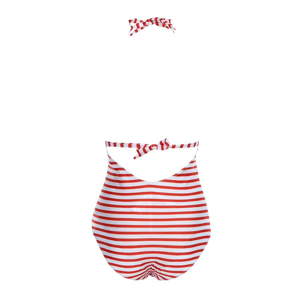 Купальный костюм для беременных женщин с полосатым принтом, Цельный купальник с бантом, платье для беременных, купальник Maternita# LR3