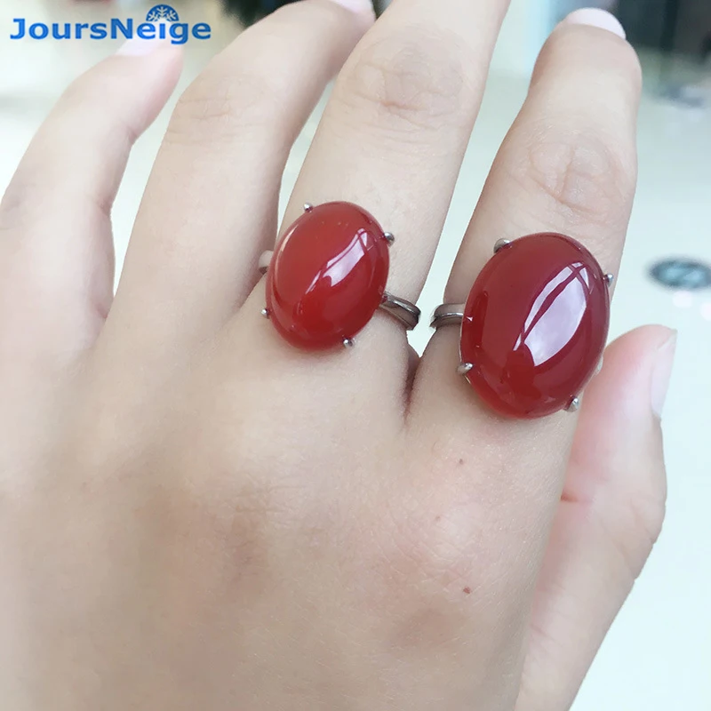 JoursNeige кольца с натуральным красным кристаллом, 925 серебро, новая мода, кольцо из чистого серебра для женщин, ювелирное изделие, подарок на день рождения