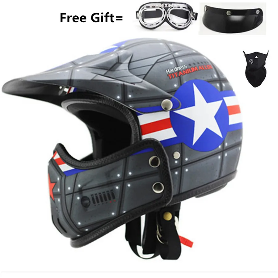 Moto cross casco moto Винтаж moto rcycle шлем jet capacetes de moto ciclista внедорожный cascos para moto Томпсон модульный