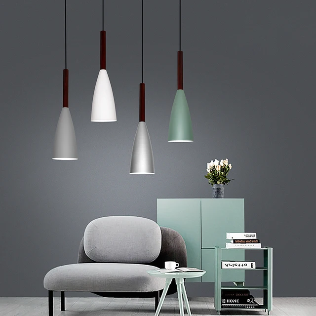 Nordic Minimalism Droplight E27 Aluminum Wood Pendant Light LED Lights Lighting e607d9e6b78b13fd6f4f82: A|B|Black|C|D|E|F|G|gray|Green|H|I|J|Pink|Silver|White