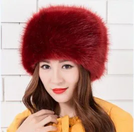 Высококачественная длинная меховая шапка из искусственного меха лисы Boinas Femininos, зимняя теплая Женская Зимняя кепка на плоской подошве, женские шляпы из искусственного меха CP092 - Цвет: Красный