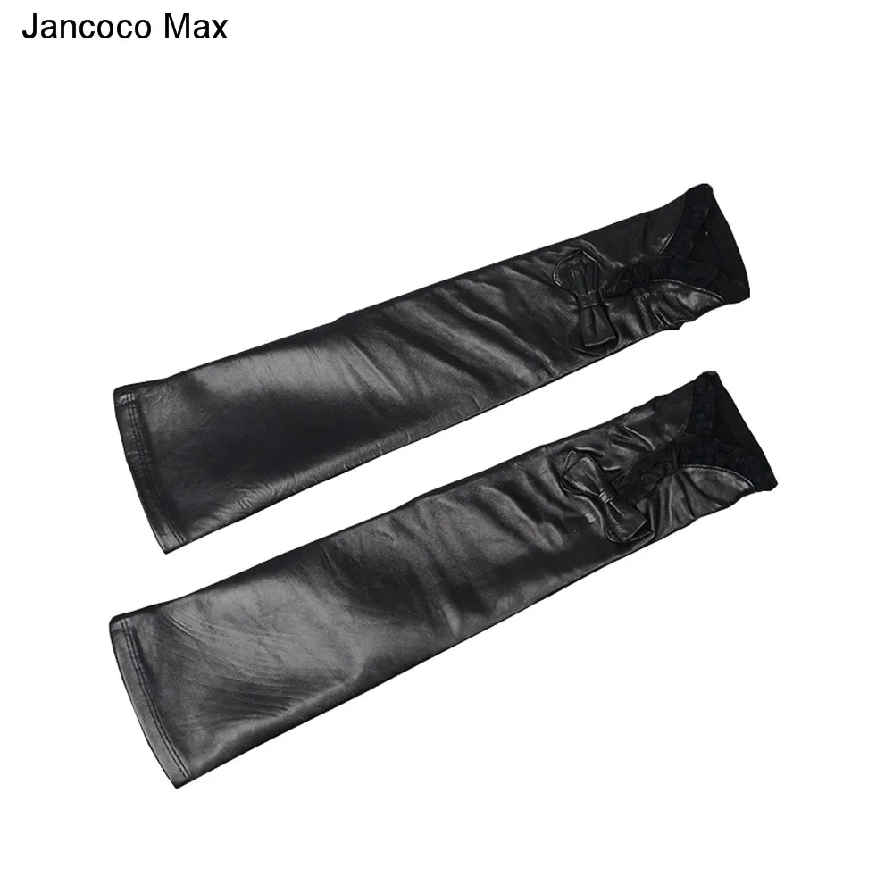 Jancoco Max новый стиль весна, лето, Осень Длинные натуральная перчатки из овечьей кожи бантом кружево украшения S2069