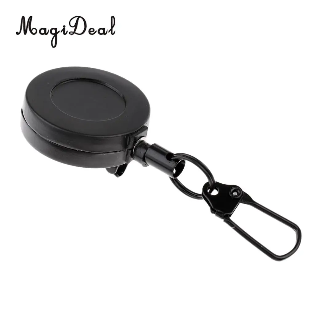 MagiDeal Key Chain Fly Fishing Zinger 50cm Retractor Steel Rope Cord Carabiner Clip Fly Tying Tools Practical zinger retractor