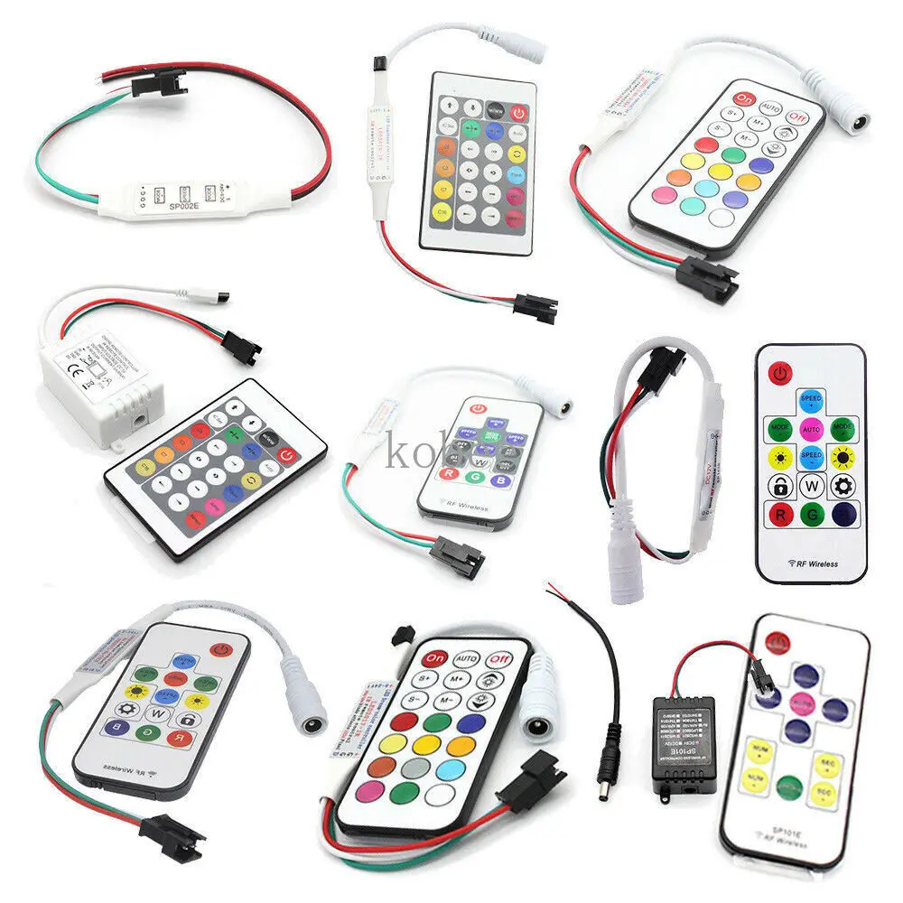 

WS2811 WS2812B SK6812 5-24V full Color pixel controller LED strip light RF wireless remote IR DC USB controller