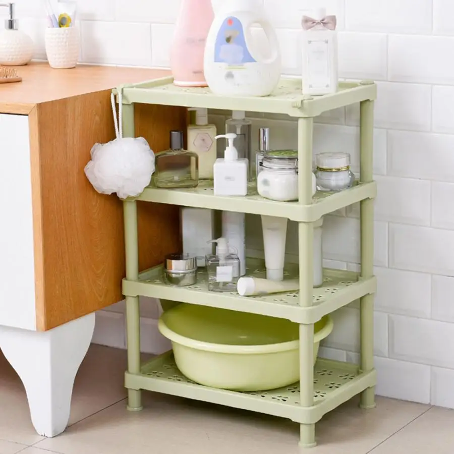 

Plastic Bathroom Storage Rack Square Toothbrush Holder Storage Landing Shelf Kitchen Bathroom Storage Rack Organizer