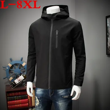 

2018 new Spring Autumn Outdoors Hoodie Homme Jacket 10XL 9XL 8XL 7X Waterproof Windbreaker Man Coat Hombre Teenagers Sportswear