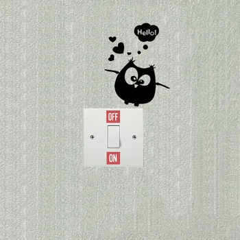 

Switch Sticker Vinyl Lovely Owl Birds Wall Decor Decal Art For Bedroom A3450