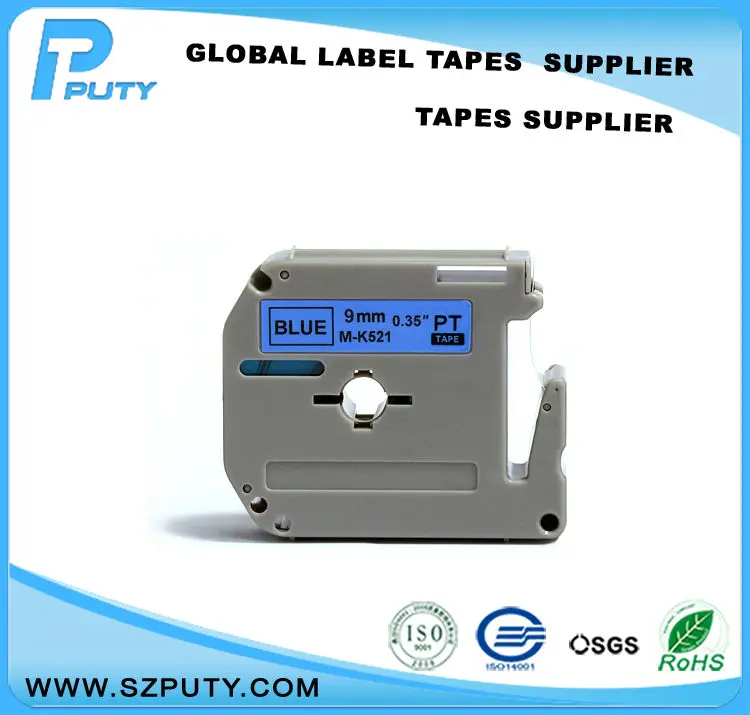 

compatible Black on Blue M-K521 9mm thermal label tapes for Ptouch thermal label printers