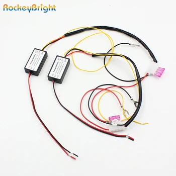 

Rockeybright 2* DRL Controller Auto Car LED Daytime Running Light Relay Harness Dimmer On/Off Switch 12-18V Fog Light Controller