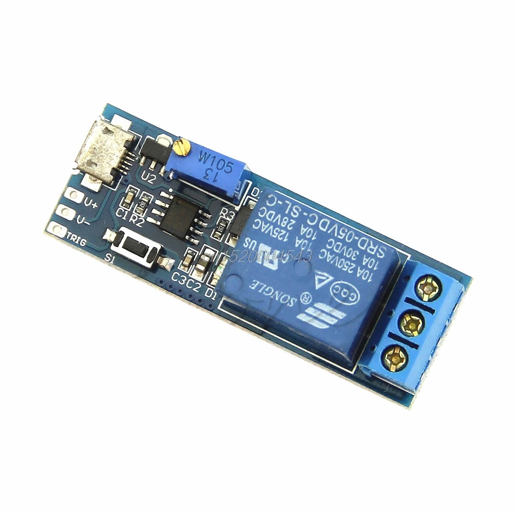 5 V-30 V Micro USB Мощность таймер реле Управление модуль, триггер переключатель задержки R02 Прямая поставка