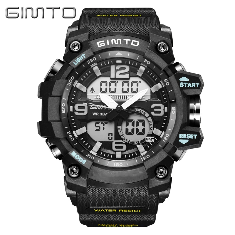

GIMTO Brand New Sports Watches Men Outdoor Military Fashion Digital Shock Watch Waterproof Wristwatches Man Clock Reloj Hombre