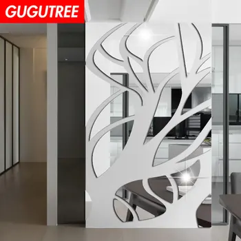 

Decorate Home 3D geometry leaf art wall mirror sticker decoration Decals mural painting Removable Decor Wallpaper LF-1186