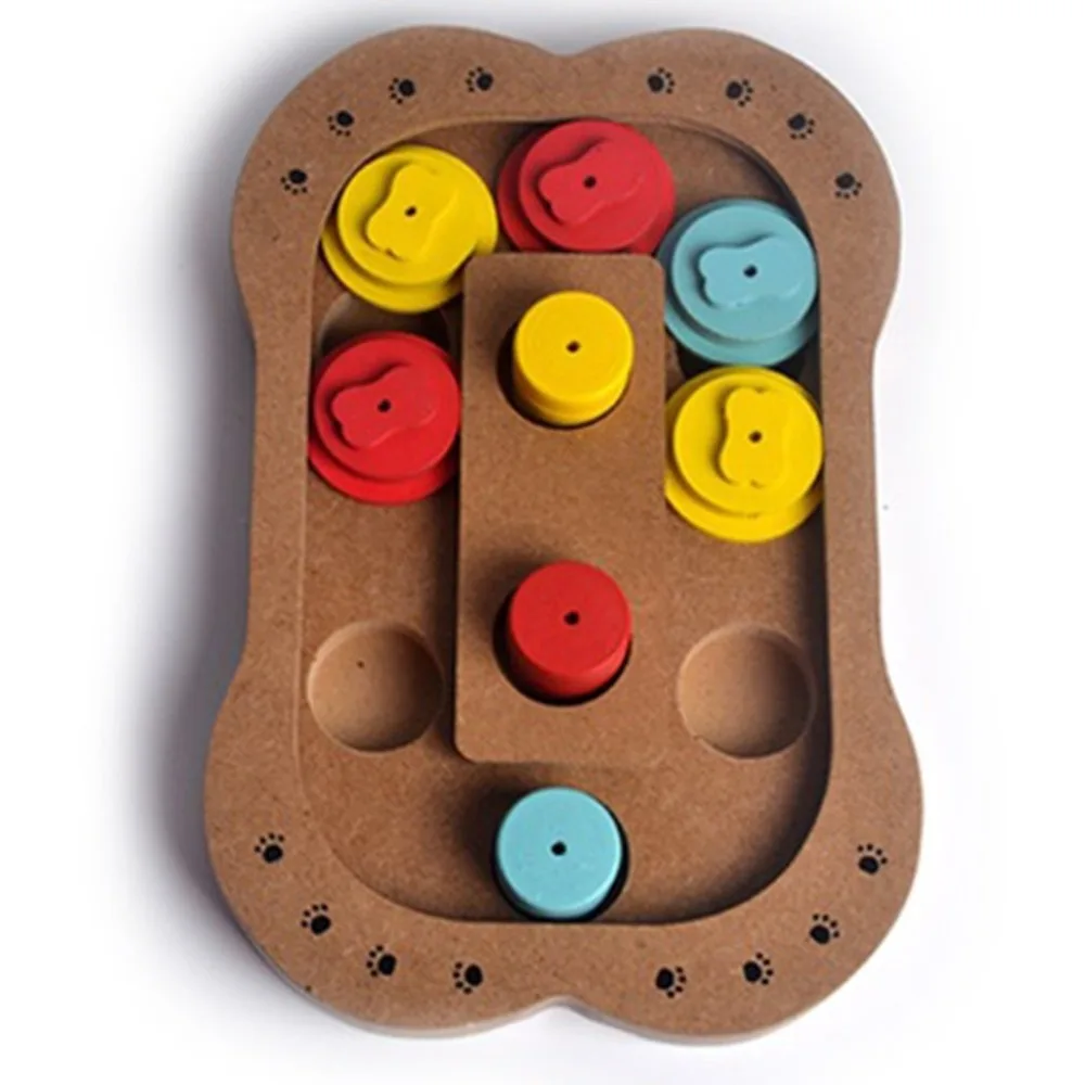 Unique Bone Shape Food Treated Wooden Educational Bone Puzzle Interactive Toy for Puppies Dogs