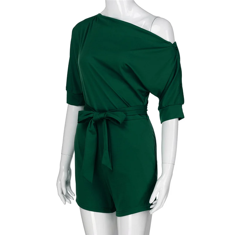 2018 Hot Sale Women's Summer Jumpsuit Sexy Off Shoulder Ruffle Short Romper Fashion Casual Party Jumpsuit  Rompers Holiday #J28 (47)