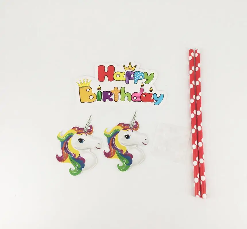 1 шт. Человек-паук пирожное для дня рождения торт Топпер тема торт флаг для детей день рождения выпечки украшения поставки - Цвет: Unicorn