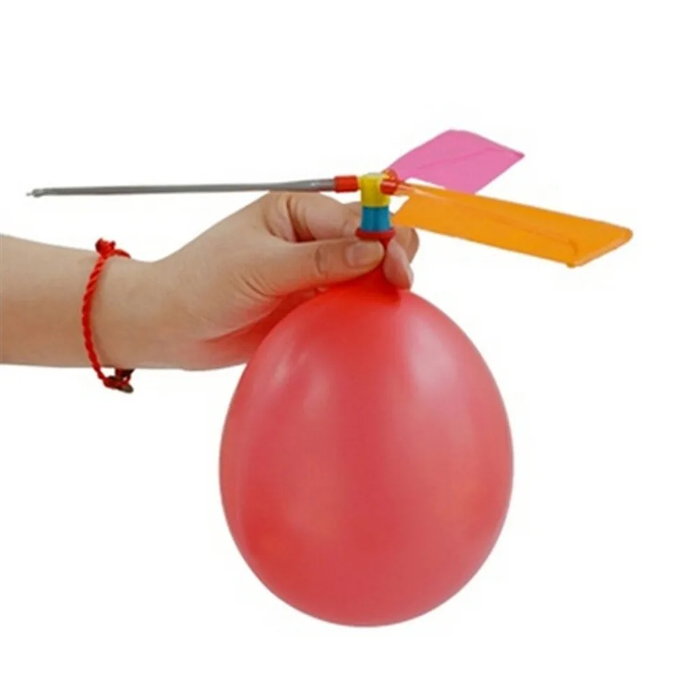 3 Set Funny Balloons Helicopter Flying with Air in Bag Child Aircraft Toy 