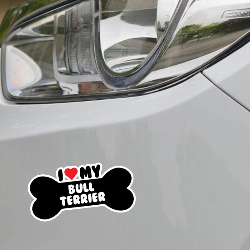 YJZT 15*7 1 см I Heart My Bull Terrier Dog Bone PVC автомобильные наклейки на бампер наклейки|car stickers
