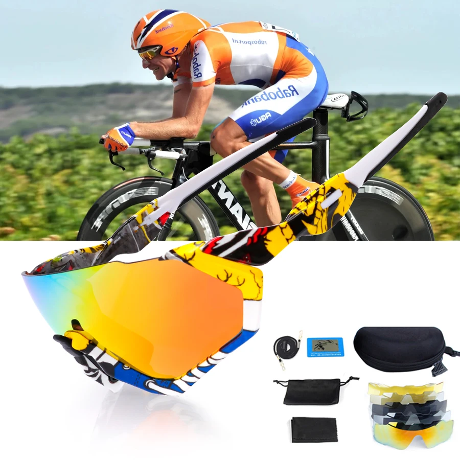 

NEWBOLER Polarized Cycling Glasses 5 Lenses Optional Men Women Sport Sunglasses Mountain road Bike Glasses UV400 Bicycle Eyewear